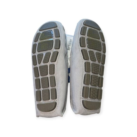 New Janie and Jack Suede Driving Shoes Boys 11 Gray Leather - Picture 3 of 6